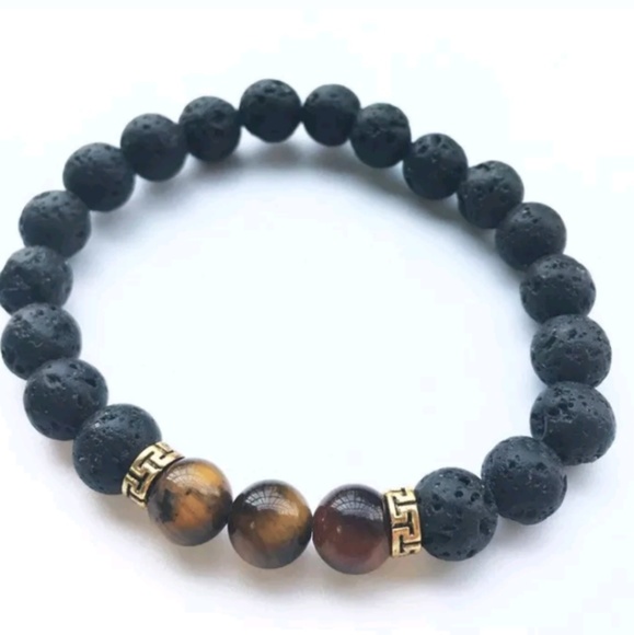 Jewelry - Lava Rock Chakra Tiger's Eye Beaded Bracelet